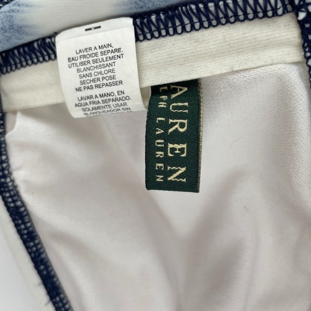 Lauren Ralph Lauren Swimsuit Bikini Top Bottom Blue White Sz 10 Coastal Preppy - Picture 11 of 12